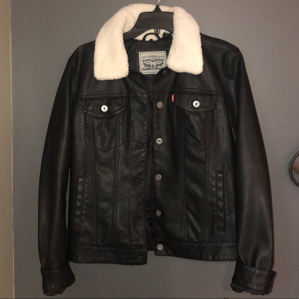 Levi Faux Leather Trucker Jacket